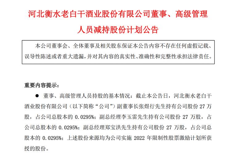 老白干股票何时复牌？高管减持未动，中小股东急了