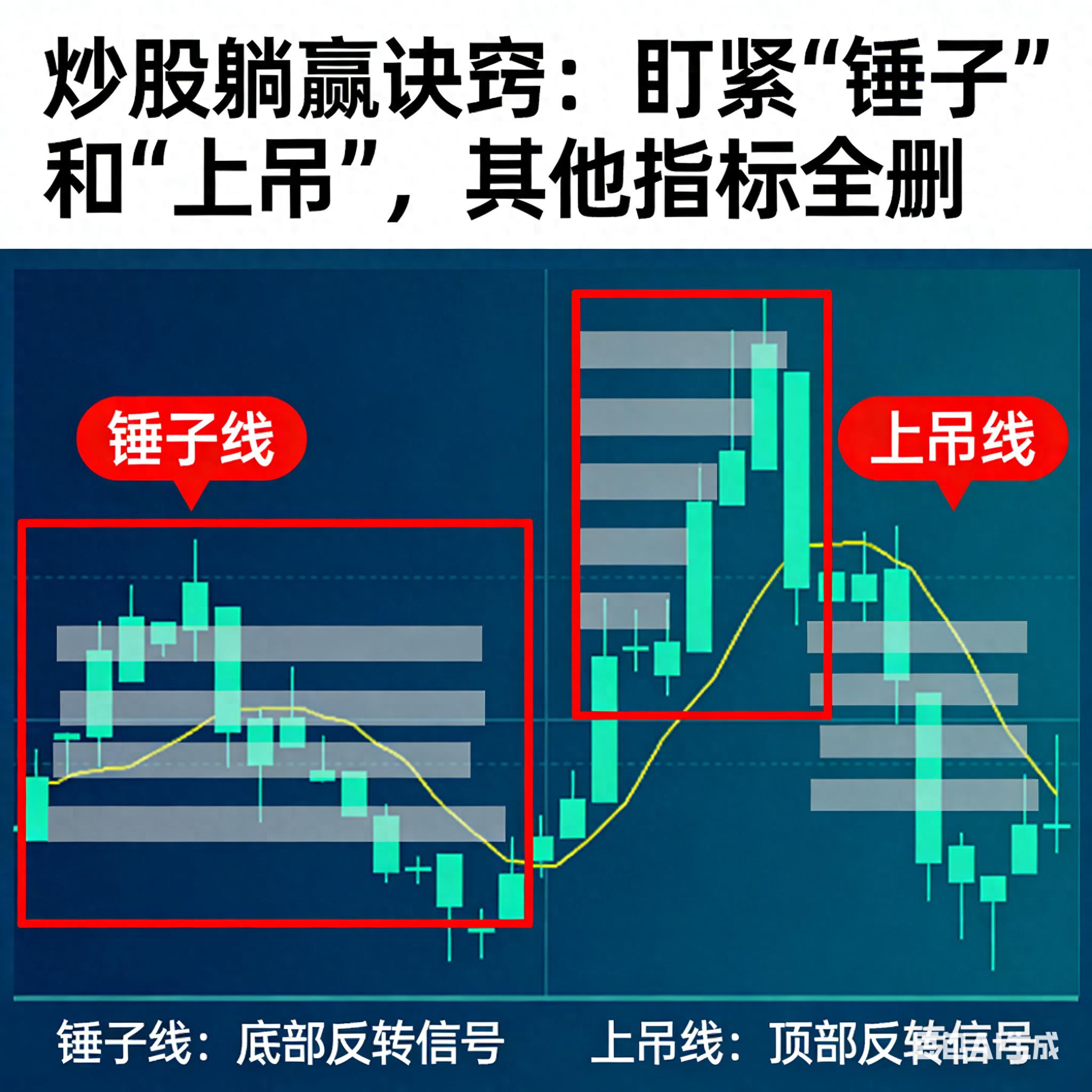 炒股多年经验：只盯锤子线与上吊线，配合量能稳盈利避坑法