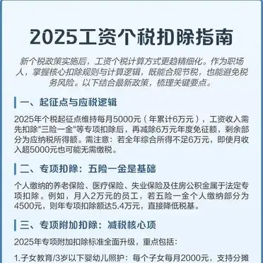 2025年个税起征点5000元_最新工资个税前可扣除的项目_专项附加扣除最新标准